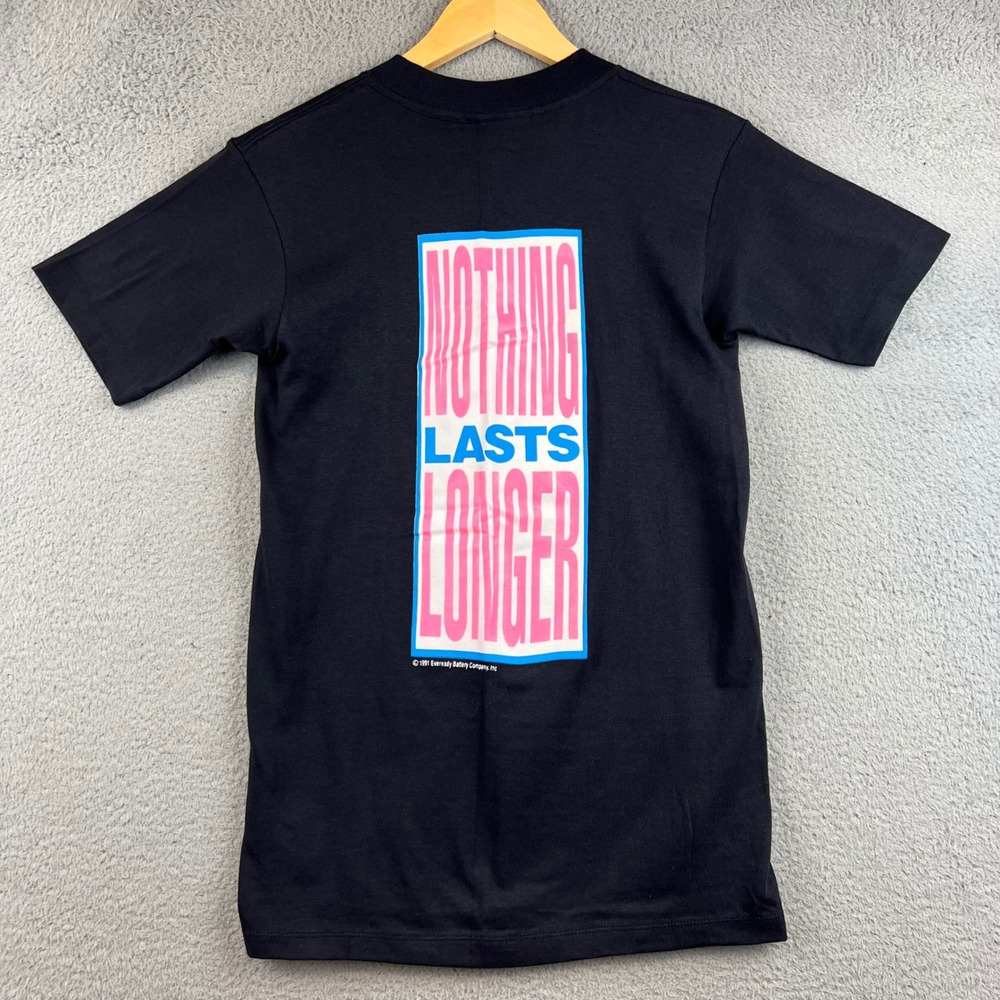 Vintage 1991 Energizer Bunny T Shirt Mens Small Black Single Stitch Made in USA - Picture 2 of 9